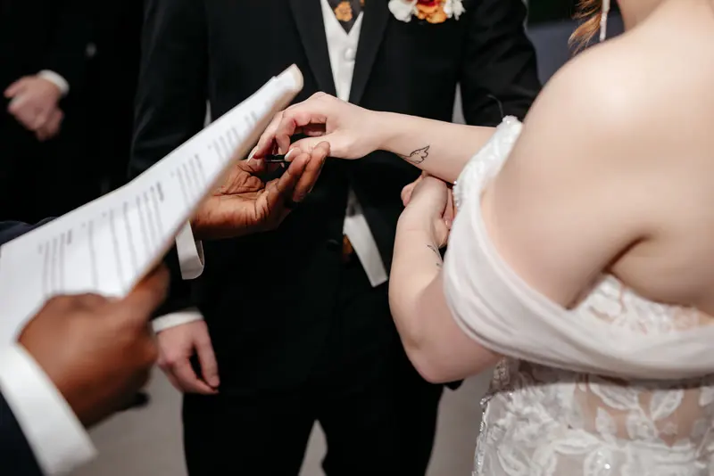 Ceremony at a glass-walled venue, photo 10