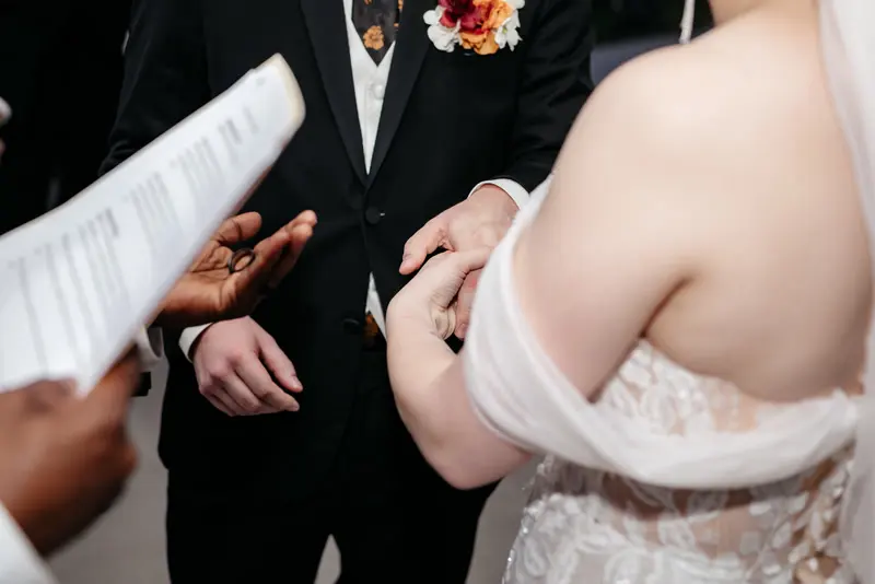 Ceremony at a glass-walled venue, photo 12
