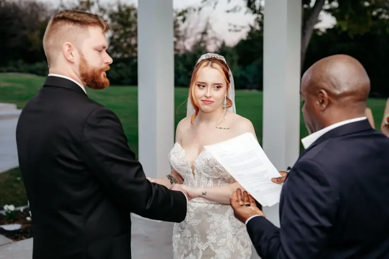 Ceremony at a glass-walled venue, photo 21