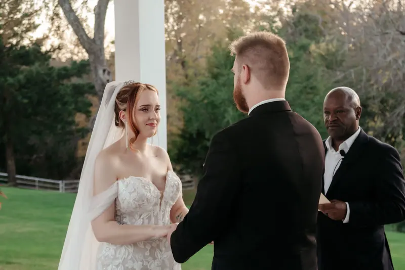 Ceremony at a glass-walled venue, photo 40