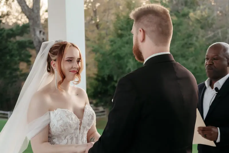 Ceremony at a glass-walled venue, photo 41