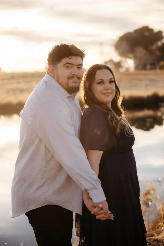 Autumn engagement session at golden hour, photo 42